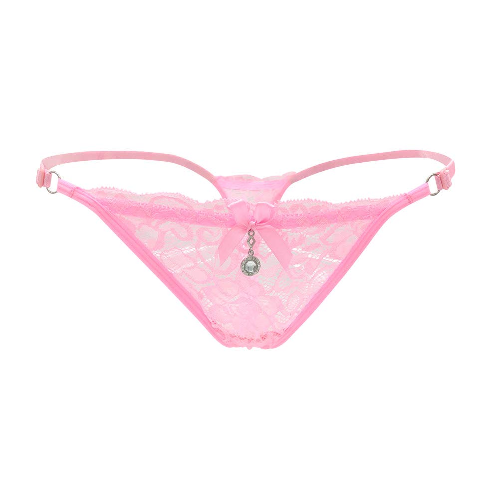 SLITHICE Women Sexy G string Panties With Adjustable Size (as1, alpha, s, l, regular, regular, Pink)