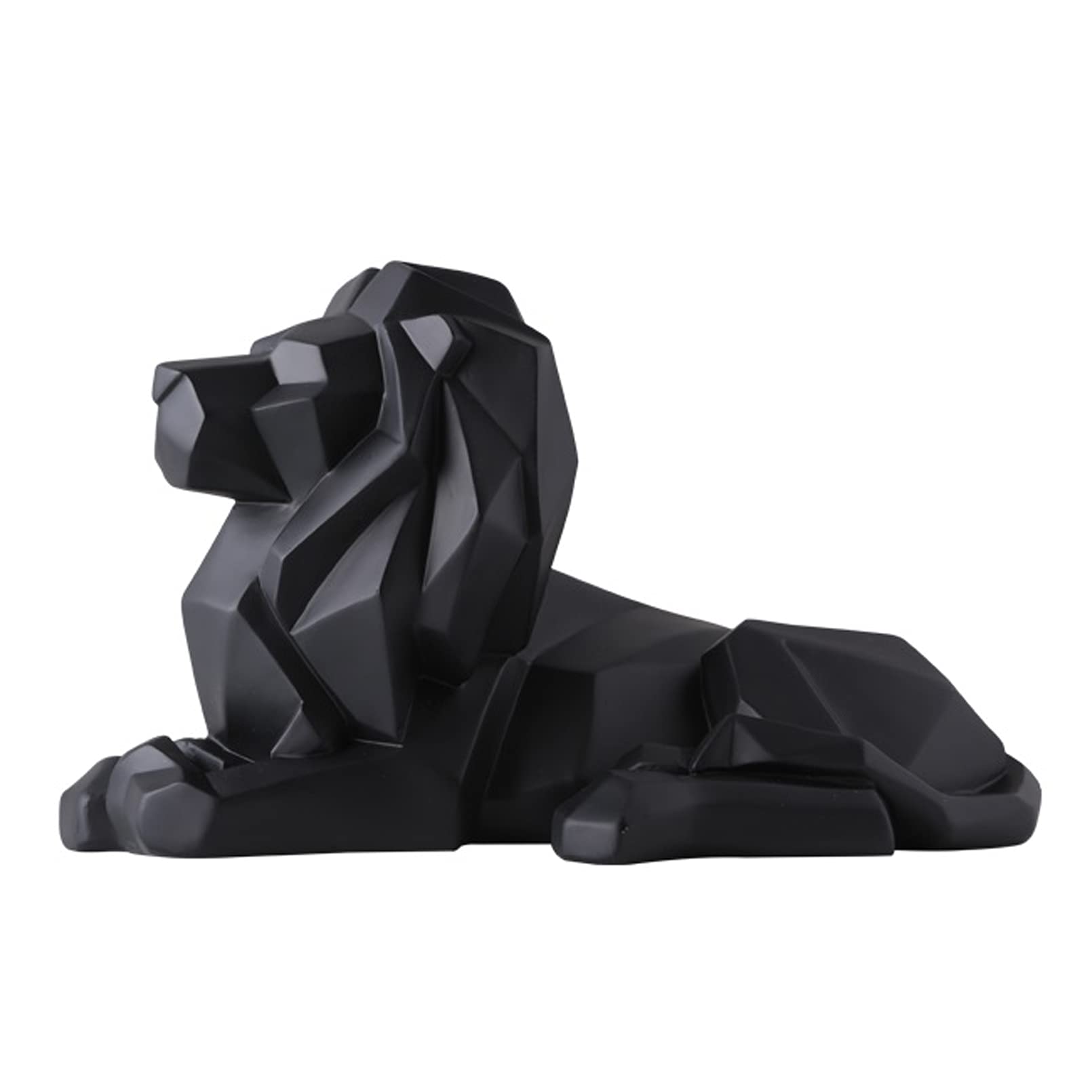 sdSDGrw statue, Craft, Office, Decoration, Geometric, Resin, Wildlife, Lion, Statue Sculpture Bedroom(Black)