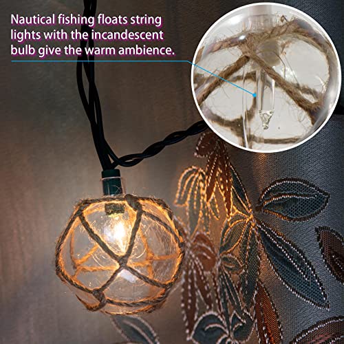 Tigomoov Buoy Float String Lights Plug In，9.8Ft Nautical String Lights Outdoor With Green Wire，10 Clear Nautical Fishing Buoy Lights In Nautical Theme Decorative String Lights For Bedroom Patio Decor #TOP5