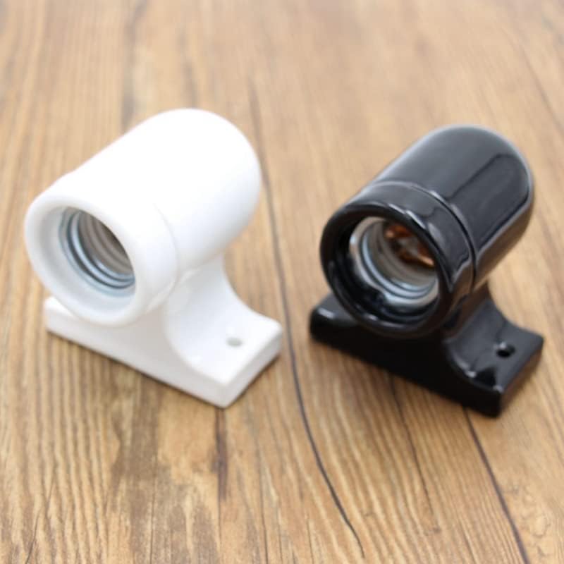 Lighting E27 Ceramics Socket Light Bulb Holder Industrial Lamp Holder Wall Light Socket Vintage Wall Lamp Cup - (Color: White Base Type: E27)