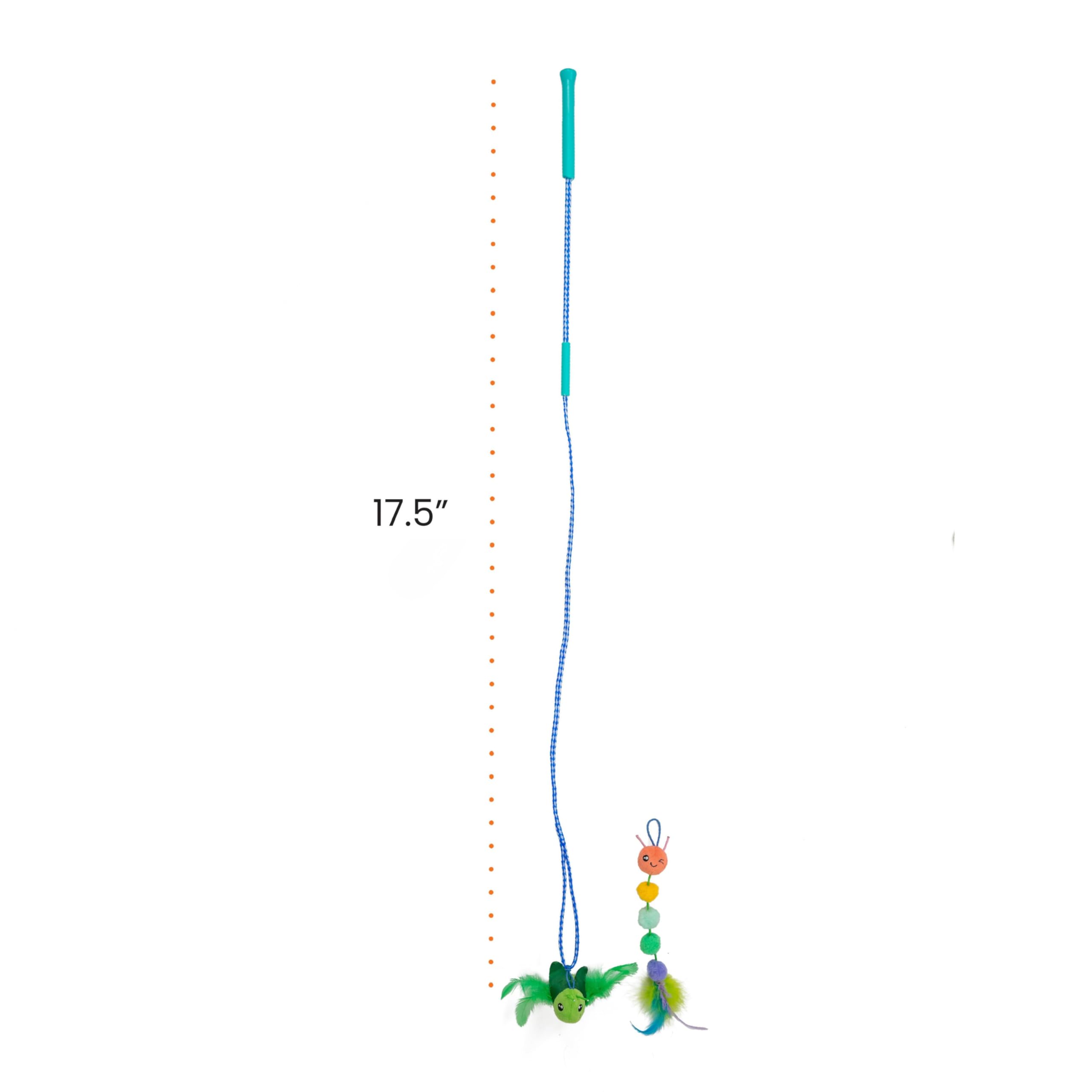 Catstages by Tail Teaser Ground Prey Play Wand with Catnip Toy Attachments Interactive Cat Wand