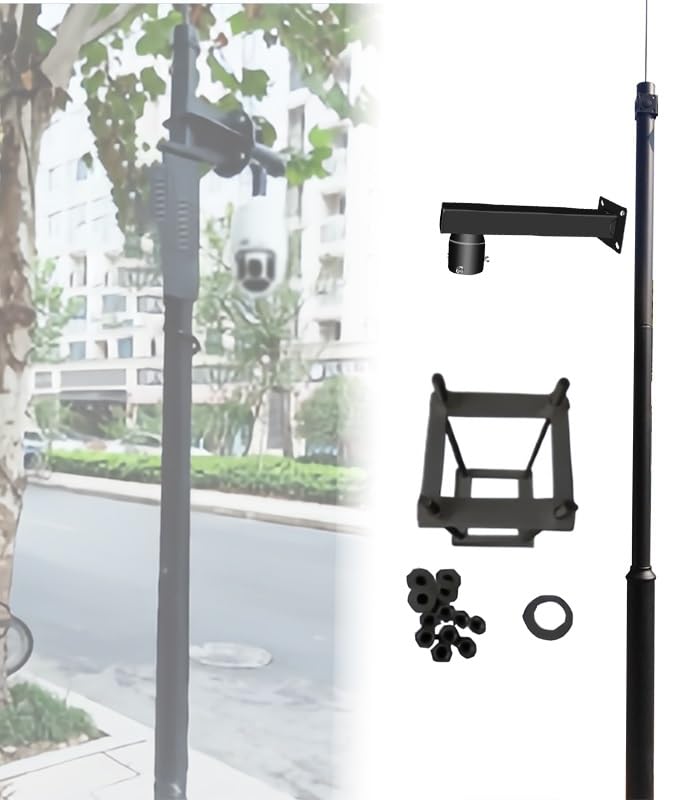 Poteau pour caméra extérieure solaire pour sécuriser les rues et cours