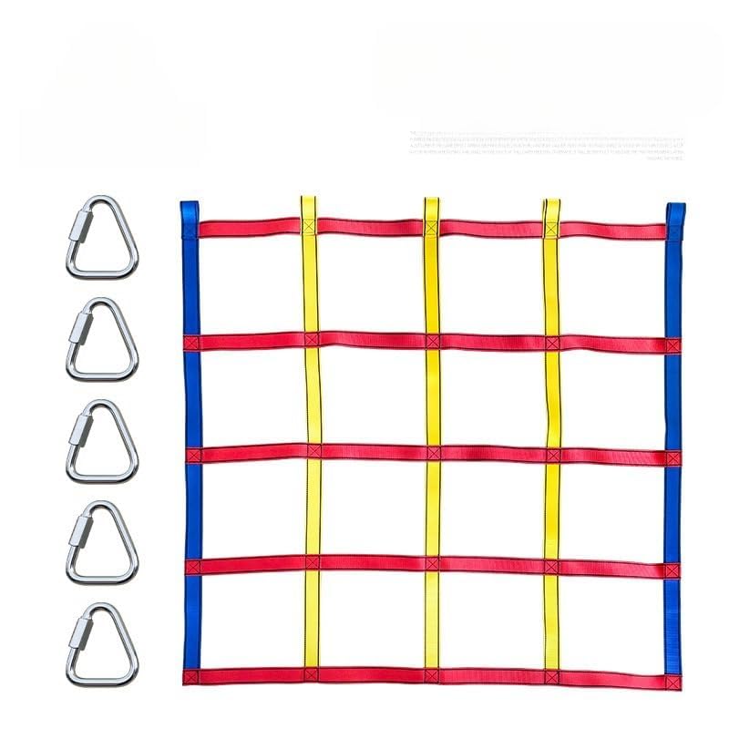 THE WHITE SHOP Climbing Net for Kids Outdoor, Portable Ninja Cargo Net Rope Ladder Monkey Bars for Ninja Slackline, Jungle Gyms, Swing Set, Ninja Warrior Style Obstacle Courses for Outdoor Treehouse