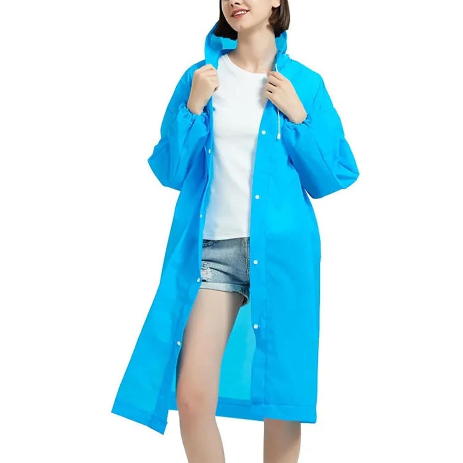 Long Raincoat Rain Cape Comfortable Rainwear Waterproof Reusable Rain Jacket Adult Clothing Shoes & Accessories | Women Clothing | Coats & Jackets(MULTICOLOR)-image-20
