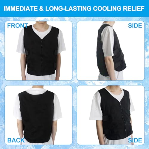 Image of WORLD-BIO Instant Cooling Vest with 84 Ice Cells, Adjustable Unisex Cold Vest for Hot Weather, Reusable Cooling Gear for Outdoor Work (Quehuo)