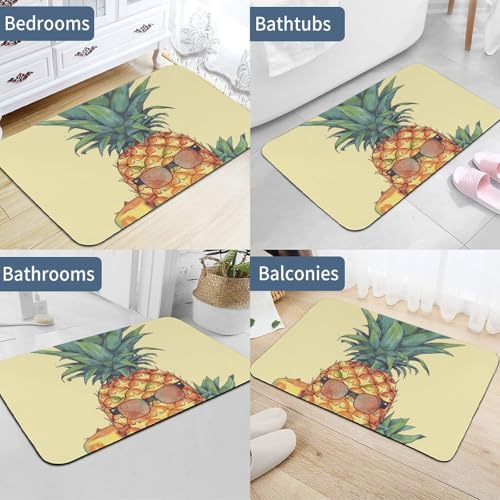 Tapis absorbant l'eau et antidérapant avec motif ananas rigolo pour entrée séchante - 6