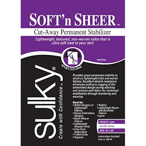 Sulky Of America 235-01 Cut Away Soft N Sheer Stabilisator Cover