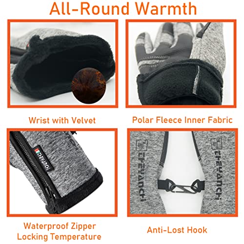 Ljcute Winter Fingerless Fishing Gloves For Men & Women, Water Repellent & Anti-Slip Cold Weather Touchscreen Warm Cycling Gloves For Motorcycle Work Bike Driving Hunting Ski Running Hiking #TOP1