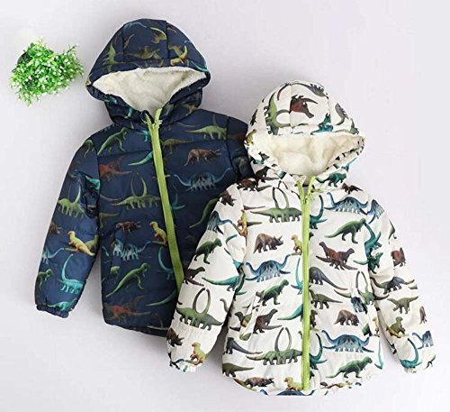 Boys' Dinosaur Print Zipper Hooded Jackets Windproof Coat2
