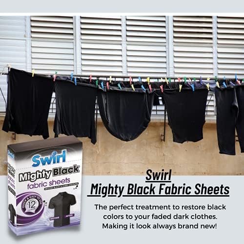 Multiple Mighty White Clothes Stain Remover Whitener, Mighty Black Fabric Sheet and Colour Run Remover for Clothes Set of 3, 12 Count