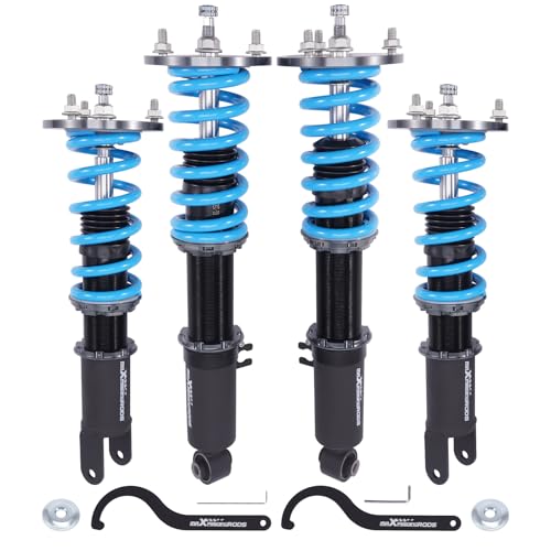 maXpeedingrods Coilover for Mazda RX-7 FD3S Chassis 1993-1995, 24 Levels Damper Adjustable Coilovers Suspension Kit Strut, Height Adjustable T6 Upgraded Lowering Kits Blue