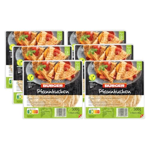 BÜRGER Pfannkuchen 300 g Beutel – von beiden Seiten gebacken, fluffig & vielseitig, ideal für süße & herzhafte Rezepte, 6 x 300 g