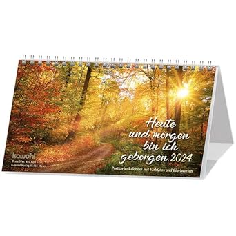 Heute und morgen bin ich geborgen 2025: Postkarten-Kalender mit