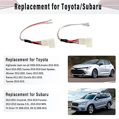 Nuith Car Tweeter Speaker Wiring Harness Connector Adapter Replacement For Toyota Corolla/Camry 2012-2020, Rav4 2015-2019, Subaru Forester/Impreza 2012-2020 Replace Front Centre Dash Speaker Wire Plug #TOP1