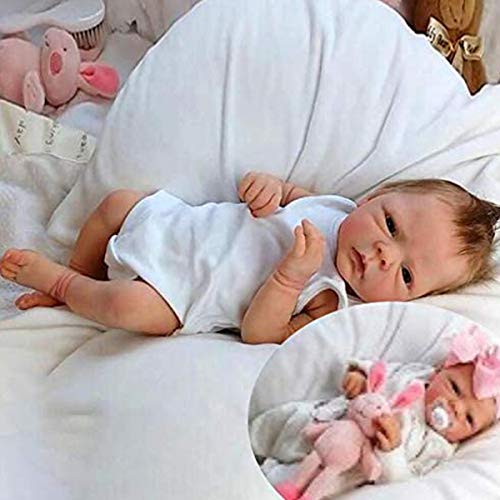 ADUGEN Reborn Muñeca Bebé, Niños Pequeños Accesorios Nutritivos De Juguete Botella De Juguete Animales De Peluche Silicona Cuerpo Completo Toddler Vida 18 Pulgadas