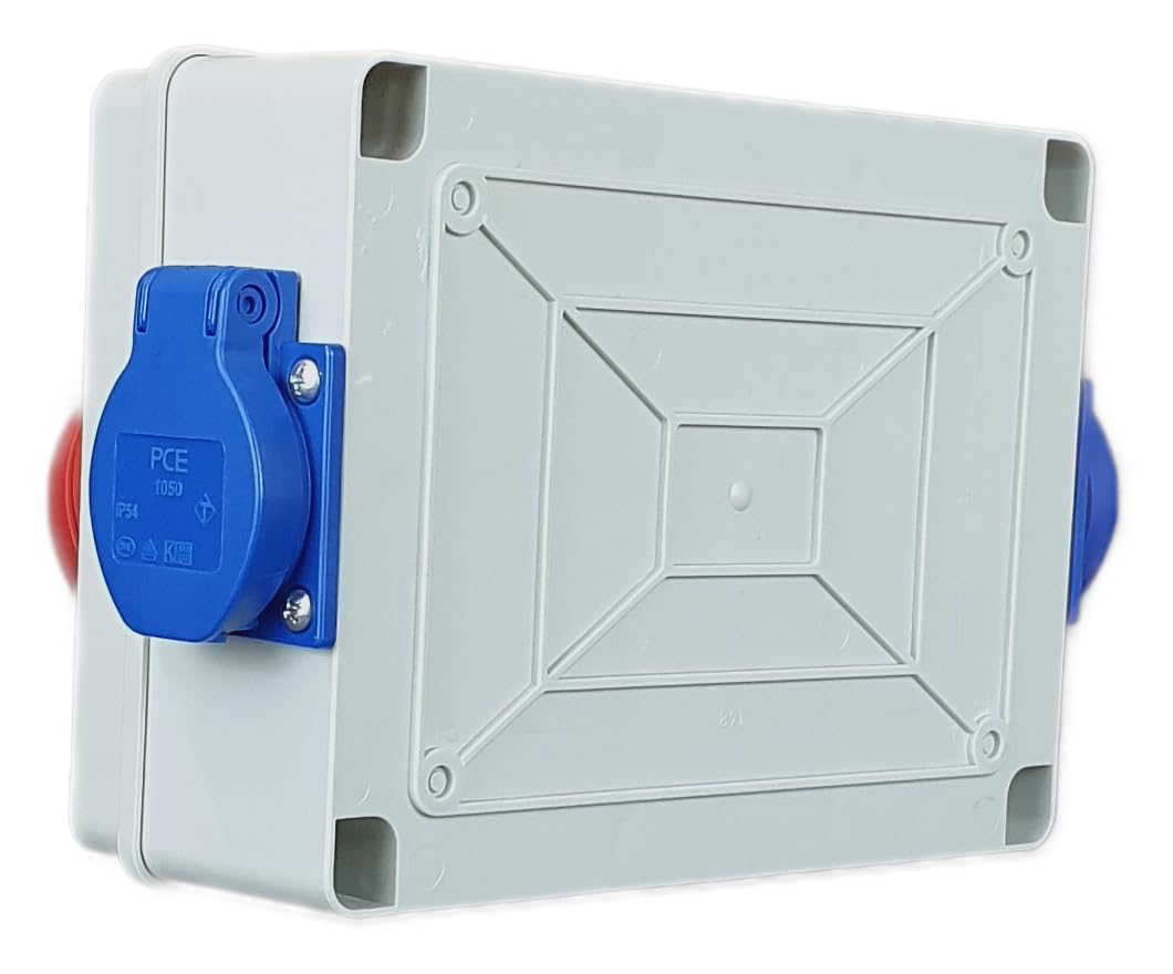 RoadEu Enchufes de Pared 2x Schuko 230V 2x CEE 16A Distribuidor de Corriente