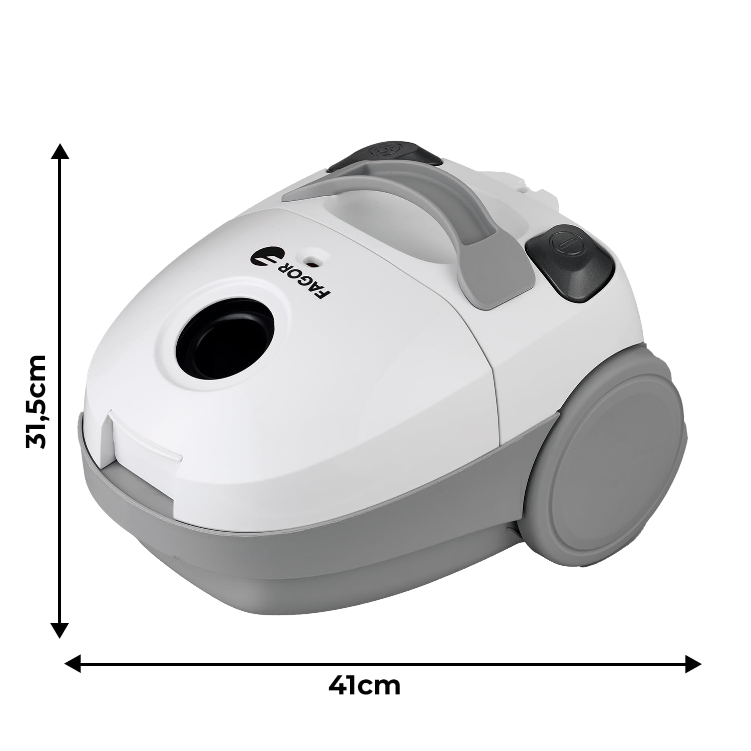 FAGOR Ares Essential 1,5 l kompaktowy worek 800 W o mocy ssania 17 Kpa, lekki odkurzacz do twardych podłóg i dywanów, filtr o wysokiej wydajności, czarny