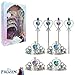 LUV HER Frozen-Themed Princess Crown & Wand Set - 8 Pack Includes 4 Tiaras & 4 Wands - Stunning ICY Blue & Silver Design - Lightweight & Comfortable - Dress-Up, Parties & Gifts - Ages 3+