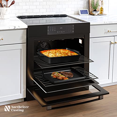 Image of Northriver Casting 2-In-1 Pre Seasoned Cast Iron Dutch Oven With Skillet Lid,Casserole Dish,Rectangular Baking Pan,Griddle Pot Set, 6QT, 9 inchx13 inch