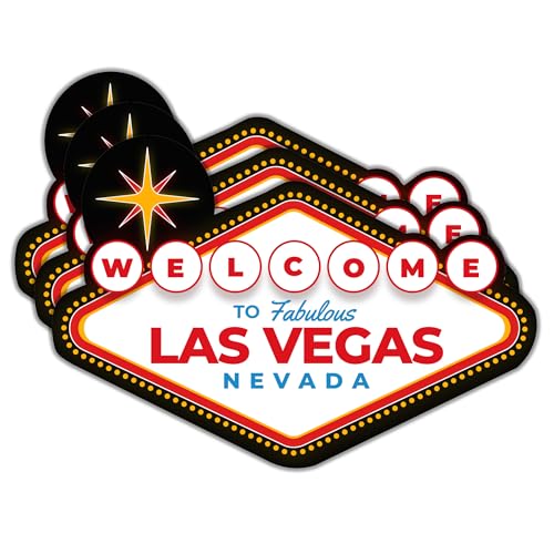 Image of 3 Pack - Las Vegas Nevada Sticker - 2 inch x 1.5 inch - Small Mini Welcome to Fabulous Sign Vinyl for Phone Car Laptop