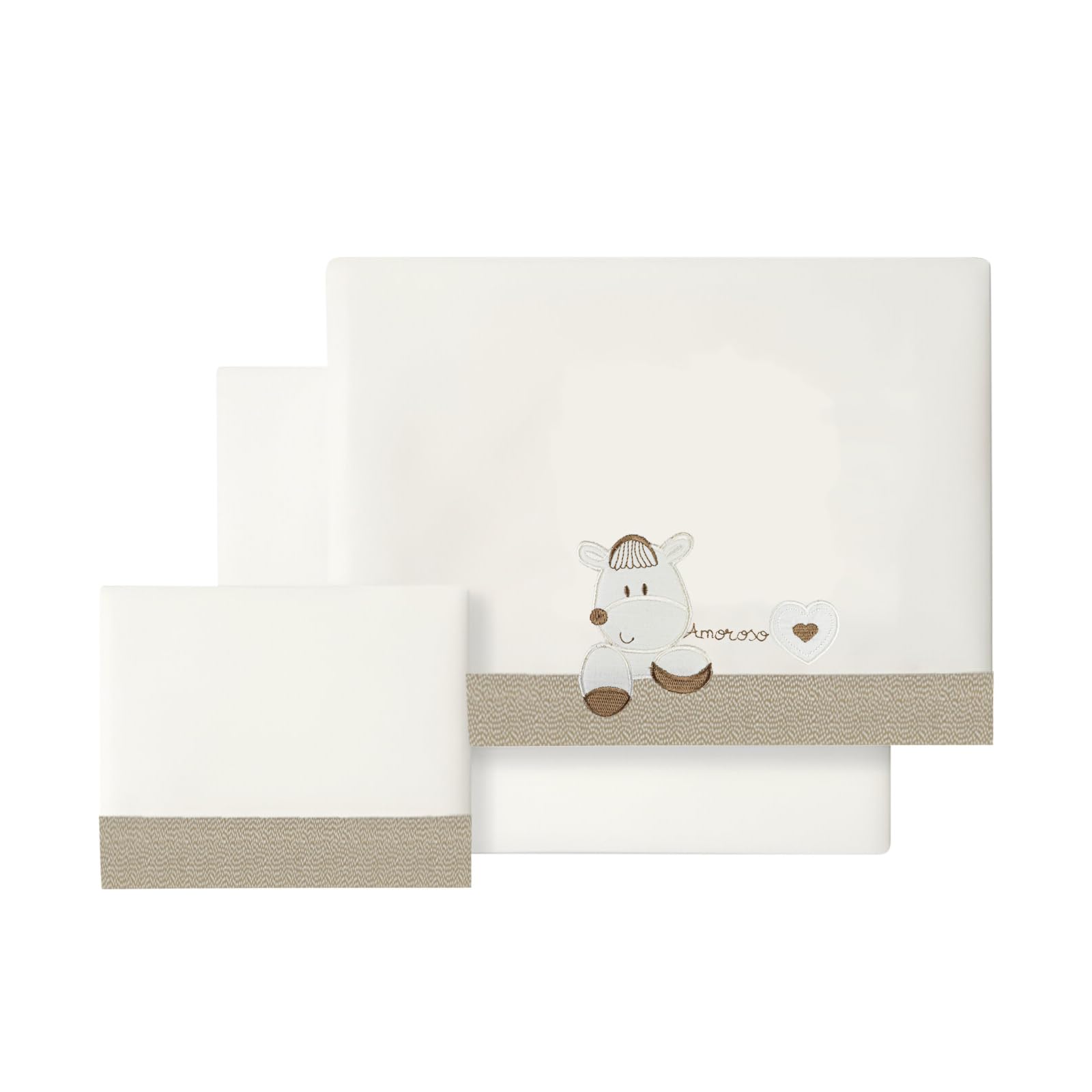 Parure De Lit Bébé 60x120 Cm | 100% Coton Doux - 3 Pièces - Motifs Animaux