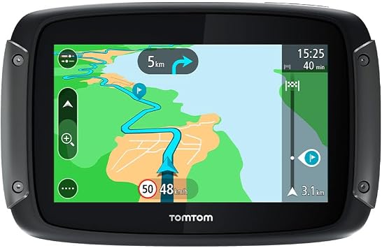 TomTom Motorcycle Sat Nav Rider 500, 4.3 Inch, with Motorcycle Specific Winding and Hilly Roads, Updates via Wi-Fi, Compatible with Siri and Google Now, Lifetime Traffic and Speed Cams, EU Maps
