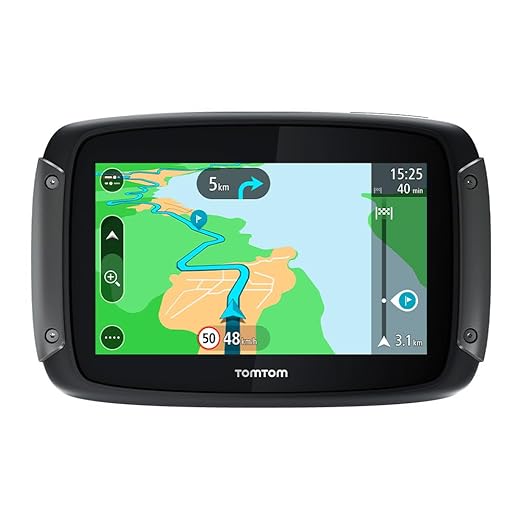 TomTom GPS Moto RIDER 500 - 4,3 pouces Cartographie Europe 49, Traffic, Zones de Danger, Appel Mains-Libres, Compatible Siri et Google Now