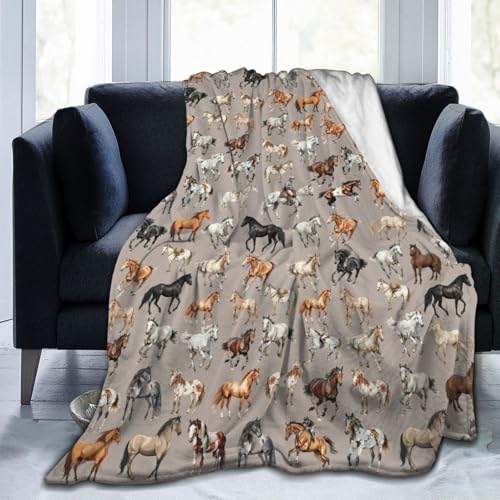 Horse Gifts Blanket 50X40 Bed Throw Blanket Soft Lightweight Cozy Warm Blankets for Kids Teens Men Women