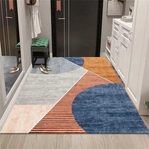 Tapis de zone orange et bleu pour la décoration de chambre d'ado moderne