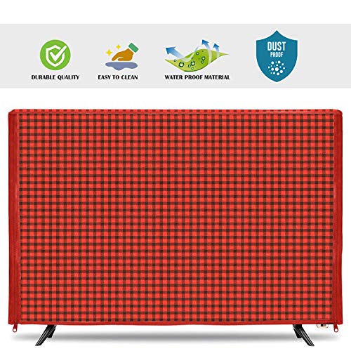 Image of Transparent LCD /LED T.V Protector Cover with Zipper Enclosure for 32 Inch Suitable for All Major Brand & Model (Color-Red, Size-29x3x19 Inches)