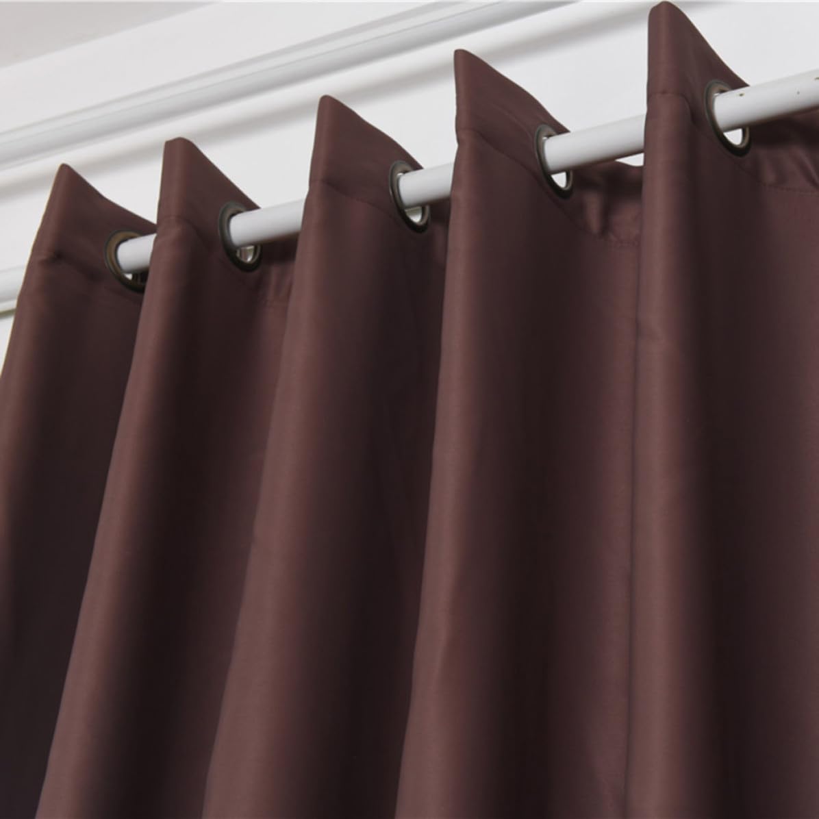 VILLCASE 2 Pièces Rideau Occultant Décoratif Marron en Polyester