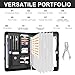 Leathario Portfolio Binder, Includes 5 Folder Index Dividers,1 Hole Punch,13 Inch Tablets Organizer with Handle, Vegan Leather A4 Padfolio, Multi-Pocket Notepad Business Planner Professional Document