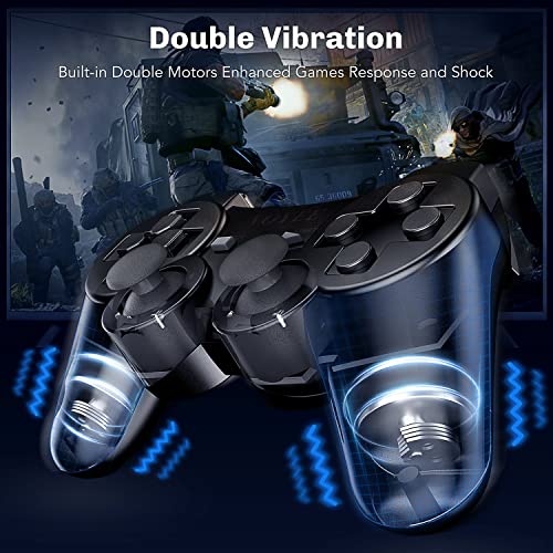 Voyee Wireless Controller Compatible With Playstation 3, 2 Pack Ps3 Controller With Upgraded Joystick/Rechargerable Battery/Motion Control/Double Shock (Black) #TOP5