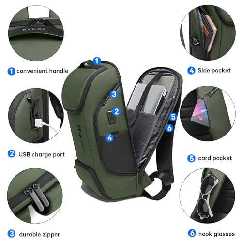 Image of BANGE Business Laptop Smart backpack Can Hold 15.6 Inch Laptop Commute Backpack Carry on bag for men and women