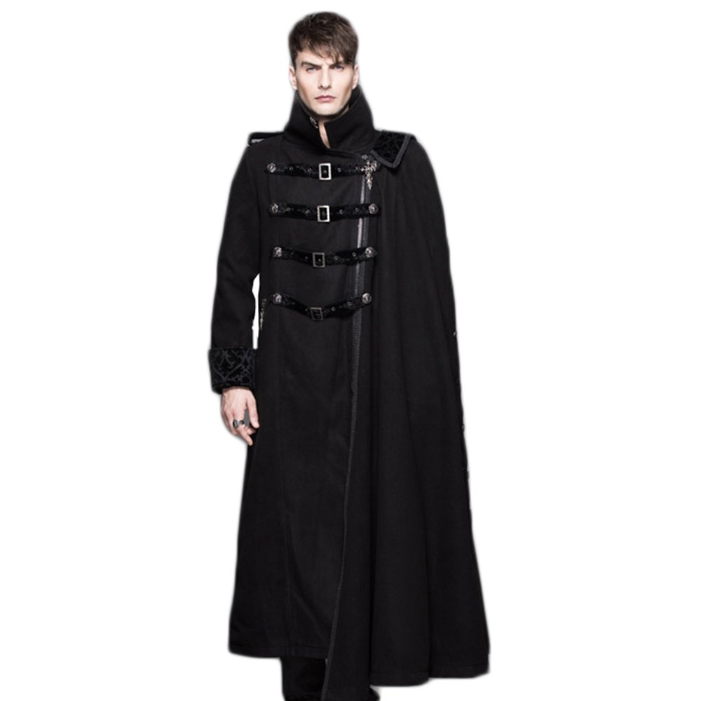 Devil FashionPunk Gothic Winter Cape Coat Men Long Dust Trench Coat Mens Fashion Jacket Coats