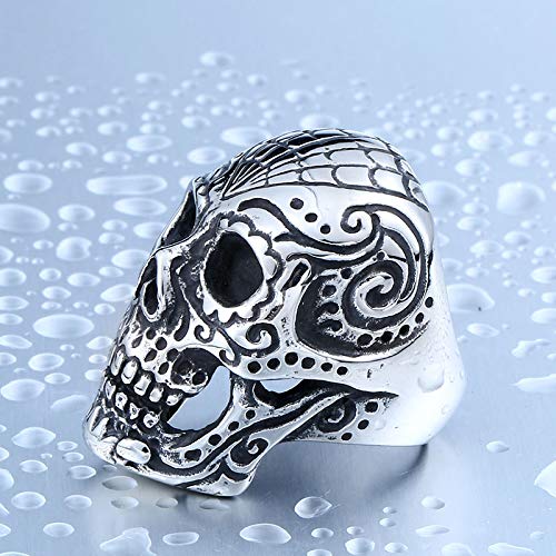 Image of Genuine Stainless Steel Ring Jewelry for Men Fashion Punk Biker Skull Rings