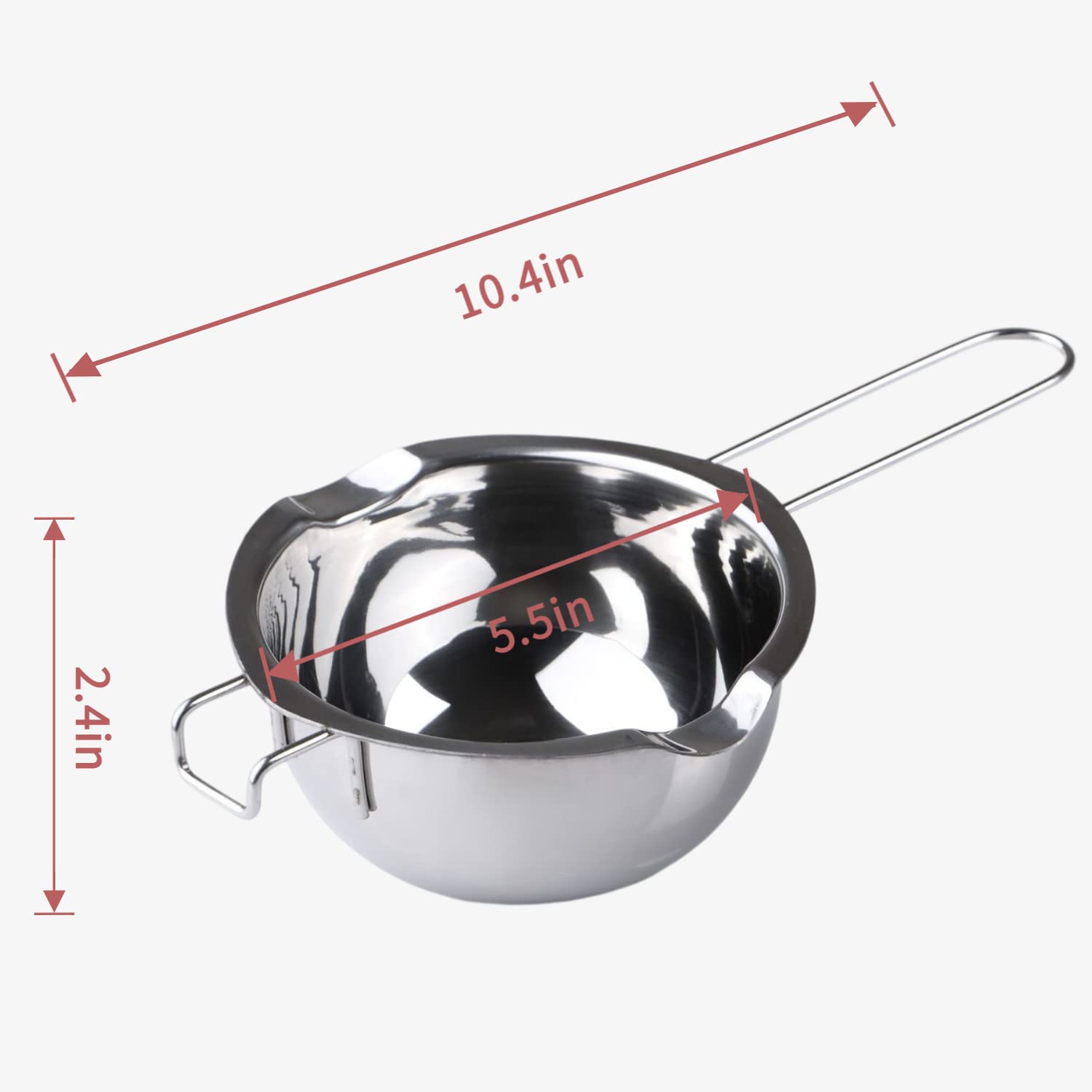 Caldera doble de acero inoxidable de 16.2 fl oz, olla de fusión universal para derretir chocolate, dulces, velas, jabón y cera (acero 304) 2