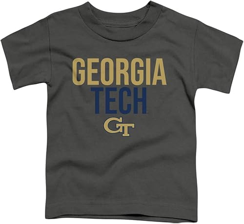 Georgia Tech Camiseta unisex apilada oficial para niños pequeños