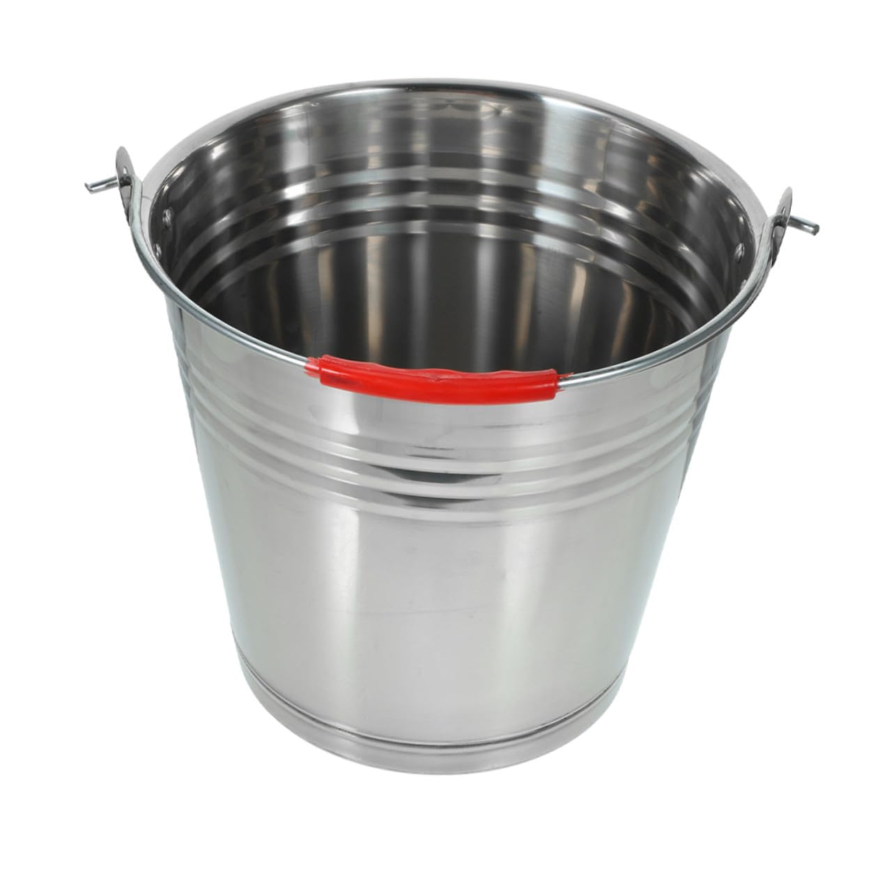STOBAZA Seau en Acier Inoxydable 410 Épais 14l avec Poignée, Fond Extra-Lourd et Bord Lisse, Seau Polyvalent pour Stockage d'eau et Usage Domestique