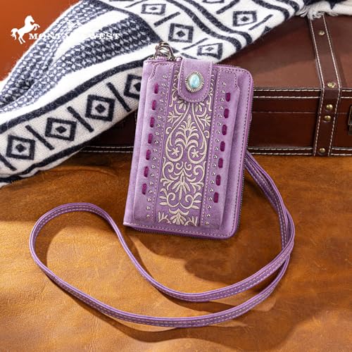 Image of Montana West Western Crossbody Phone Wallet for Women RFID Blocking Wallet Purse with Cash Slots & Zipper Pocket