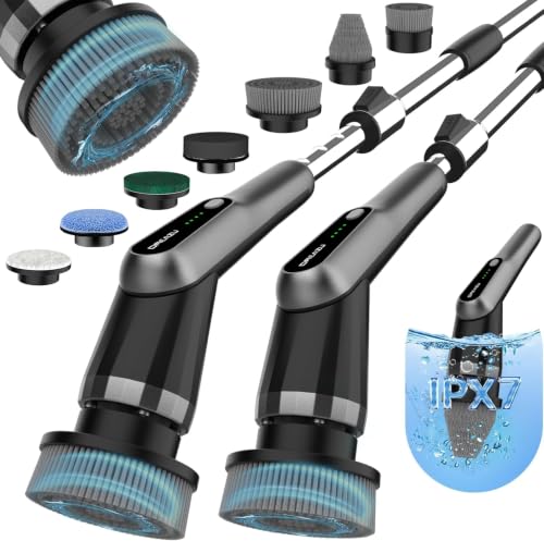 Image of Dreazu Pro Electric Spin Scrubber, 10-in-1 Cleaning Brush with Retractable Handle, 44 lbs High Torque Variable Speed Shower Scrubber for Bathroom, Kitchen, Tile Floors, Bathtub, Toilet & Car