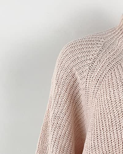 Women Turtleneck Knitted Dress Autumn Solid Long Sleeve Casual Elegant Mini Sweater Dress4