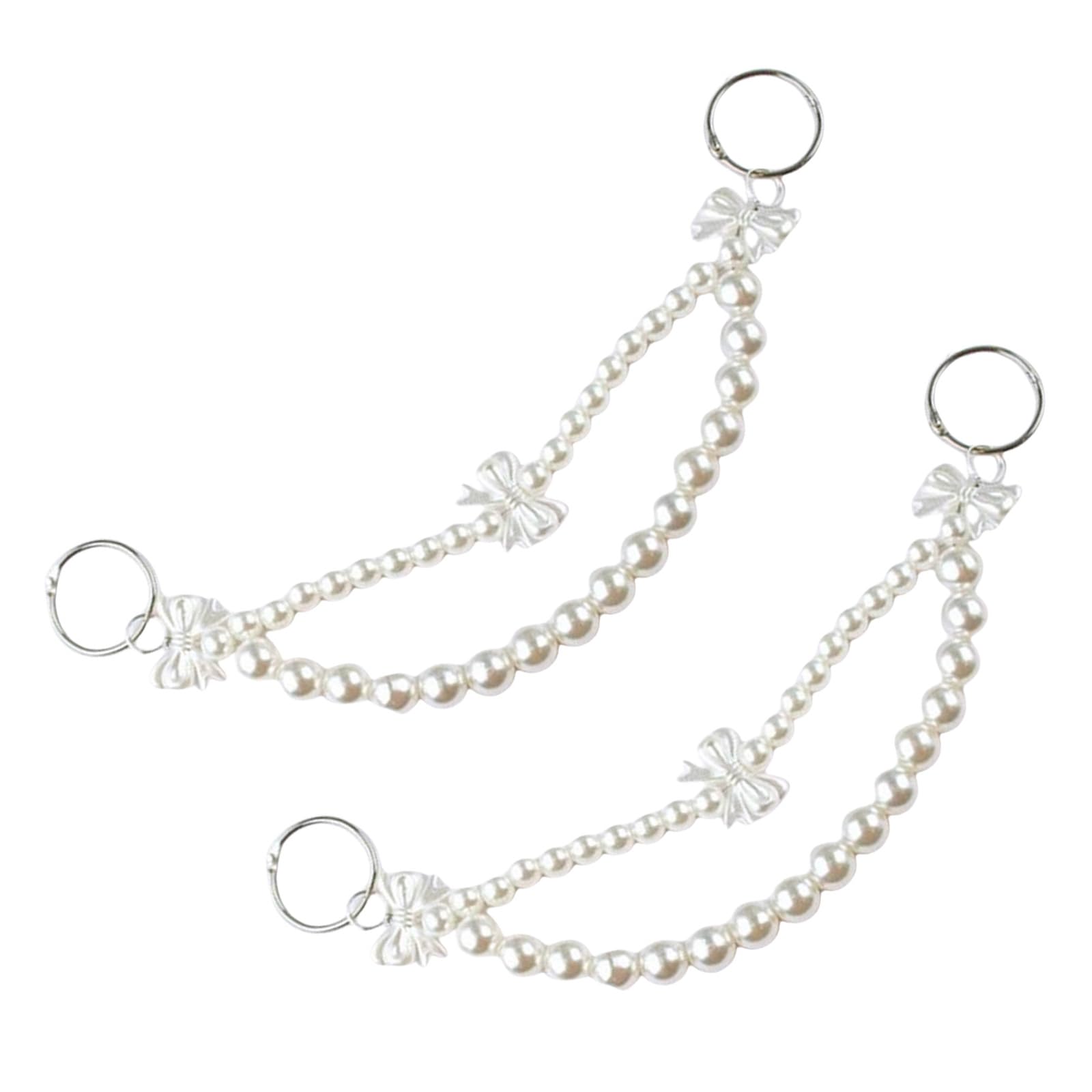 LiRRvb 2Pcs Artificial Pearls Chain Bag Decoration Charm Large Imitation Beads Purse Handbag for Women Bag Accessories