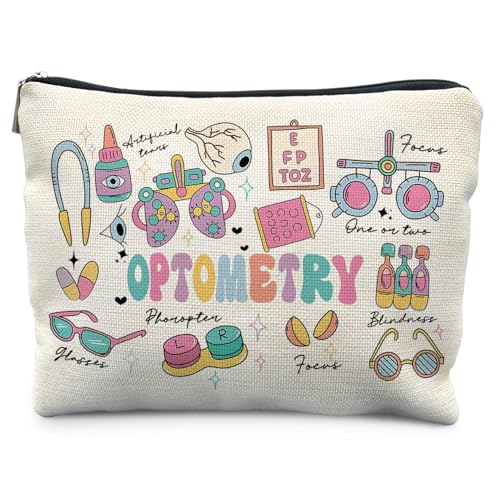 KBRCT Optometry Gifts Eye Doctor Gifts Makeup Bag for Women Ophthalmologist Gift Cosmetic Bag for Purse Ophthalmology Medical Makeup Zipper Pouch