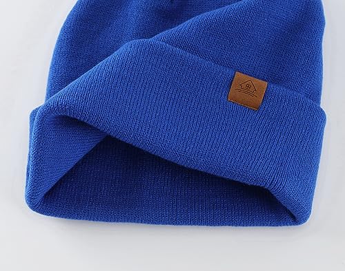 Image of Home Prefer Mens Winter Hats Acrylic Knit Cuff Beanie Cap Warm Womens Beanie Hat