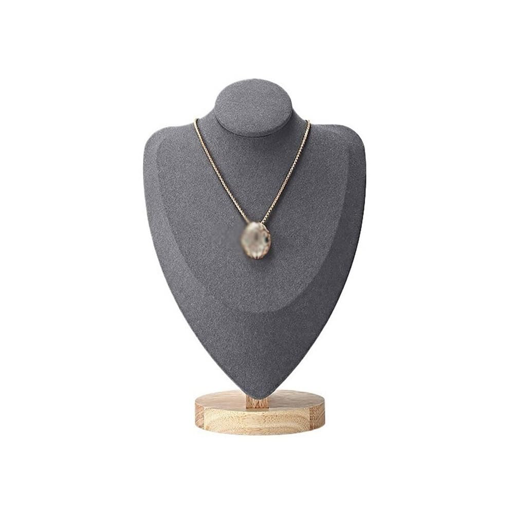 ZYYANSHOP Jewelry dummy display Wooden Necklace Display Rack Creative Jewelry Props Vintage Store Special Hand Racks(Gris,Medium)