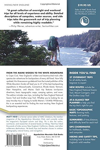 image for Globe Pequot Press AMC's Best Backpacking in New England: A Guide To 3