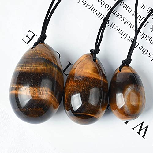 Jade EggsDrilled natural Tiger eye Yoni Egg Pelvic Kegel Oefening-40 X25 MM - Image 3