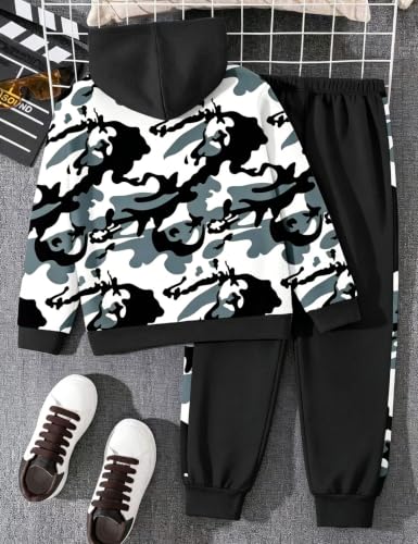 Image of Boys Clothes Fall Winter Outfits Camouflage Long Sleeve Hoodie and Pants 2PC Kids Clothes Boys for 5-14 Years