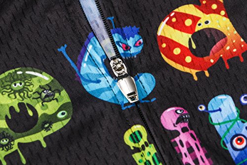 Weimostar Camisa de ciclismo infantil manga curta Cartoon Road Mountain Bike Top, Funny Alphabet, P